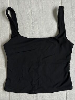 Garage Black Square-Neck Tank Top With Open Back